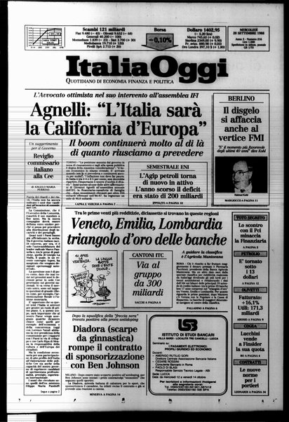 Italia oggi : quotidiano di economia finanza e politica